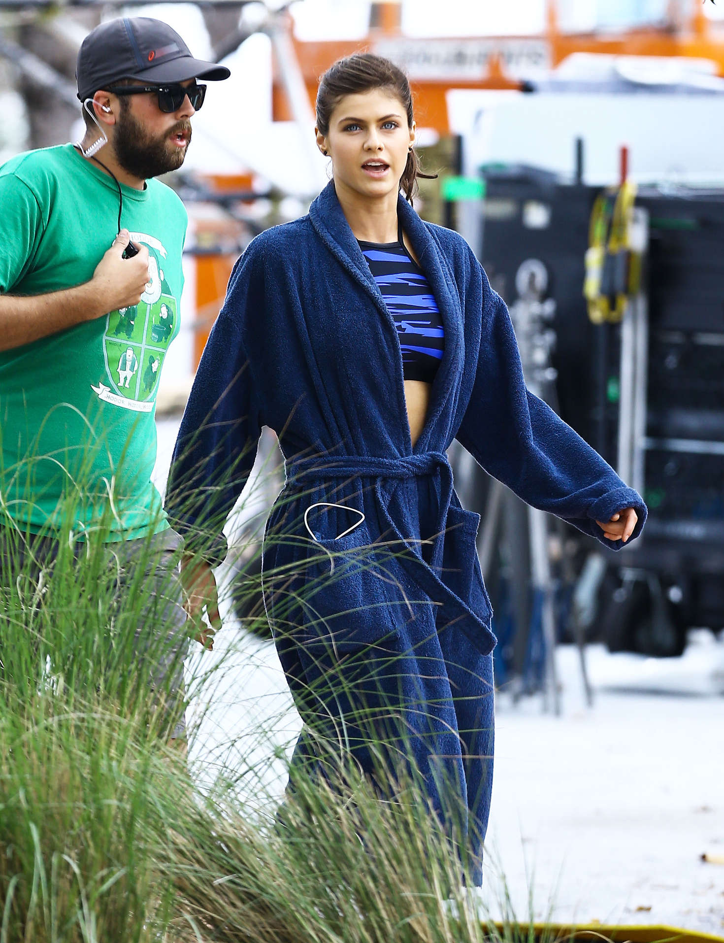 Alexandra Daddario in Shorts On â€˜Baywatchâ€™ set in Miami