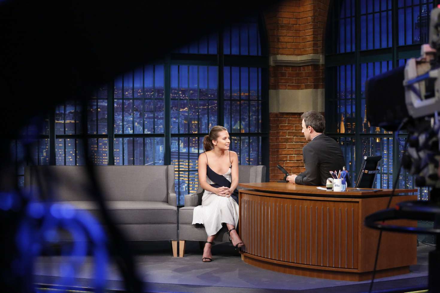 Alicia Vikander â€“ Visits â€˜Late Night with Seth Meyersâ€™ in New York City