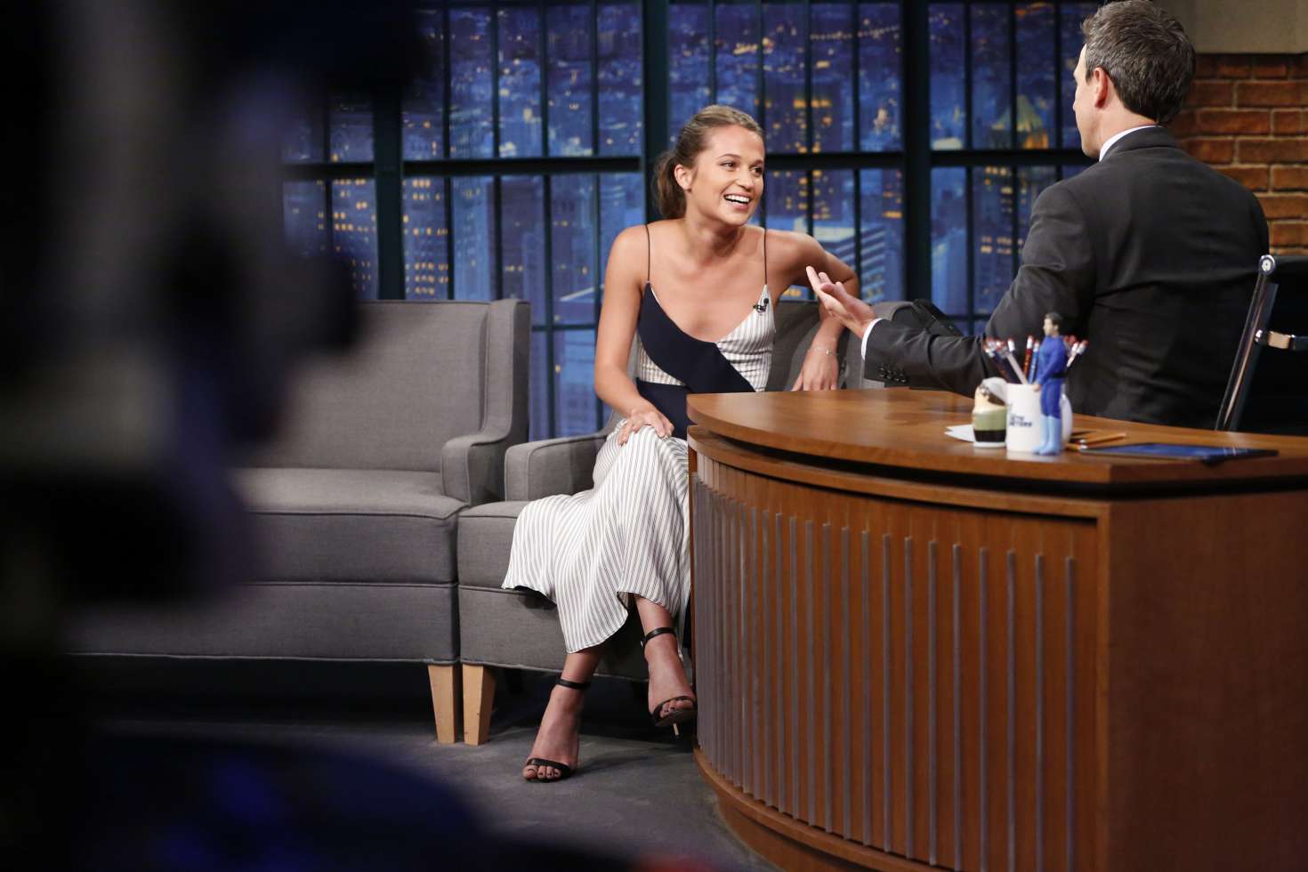 Alicia Vikander â€“ Visits â€˜Late Night with Seth Meyersâ€™ in New York City