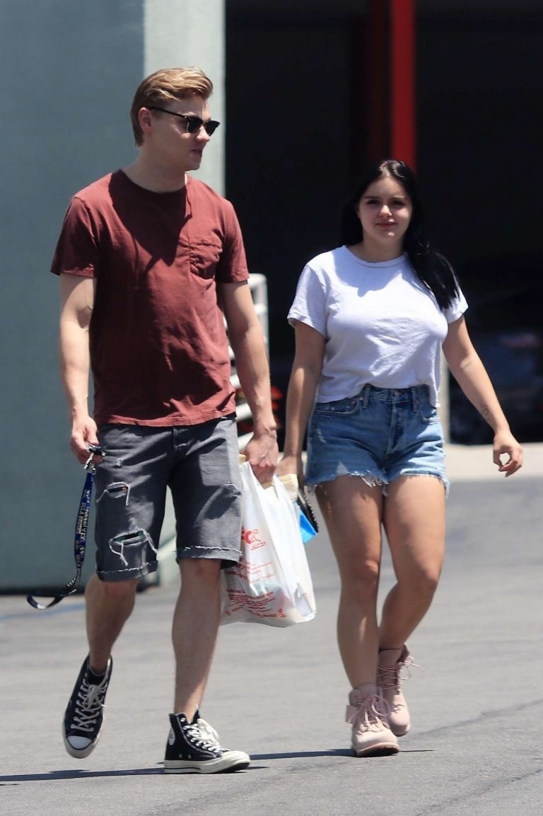 Ariel Winter in Denim Shorts with Levi Meaden – Leaving Petco in LA