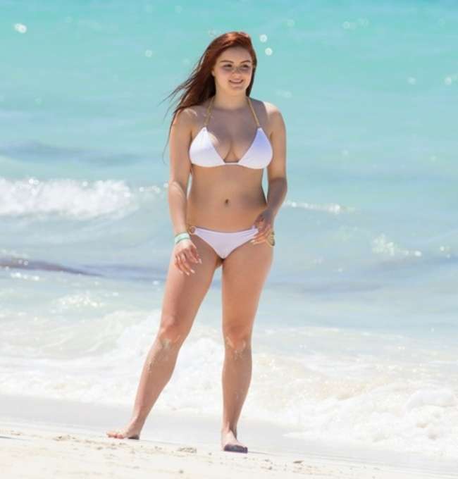 Ariel Winter in White Bikini in Bahamas