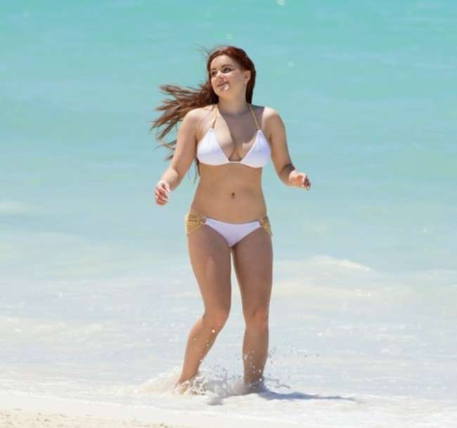 Ariel Winter in White Bikini in Bahamas