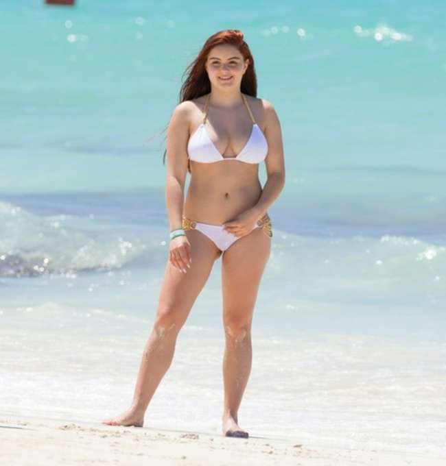 Ariel Winter in White Bikini in Bahamas