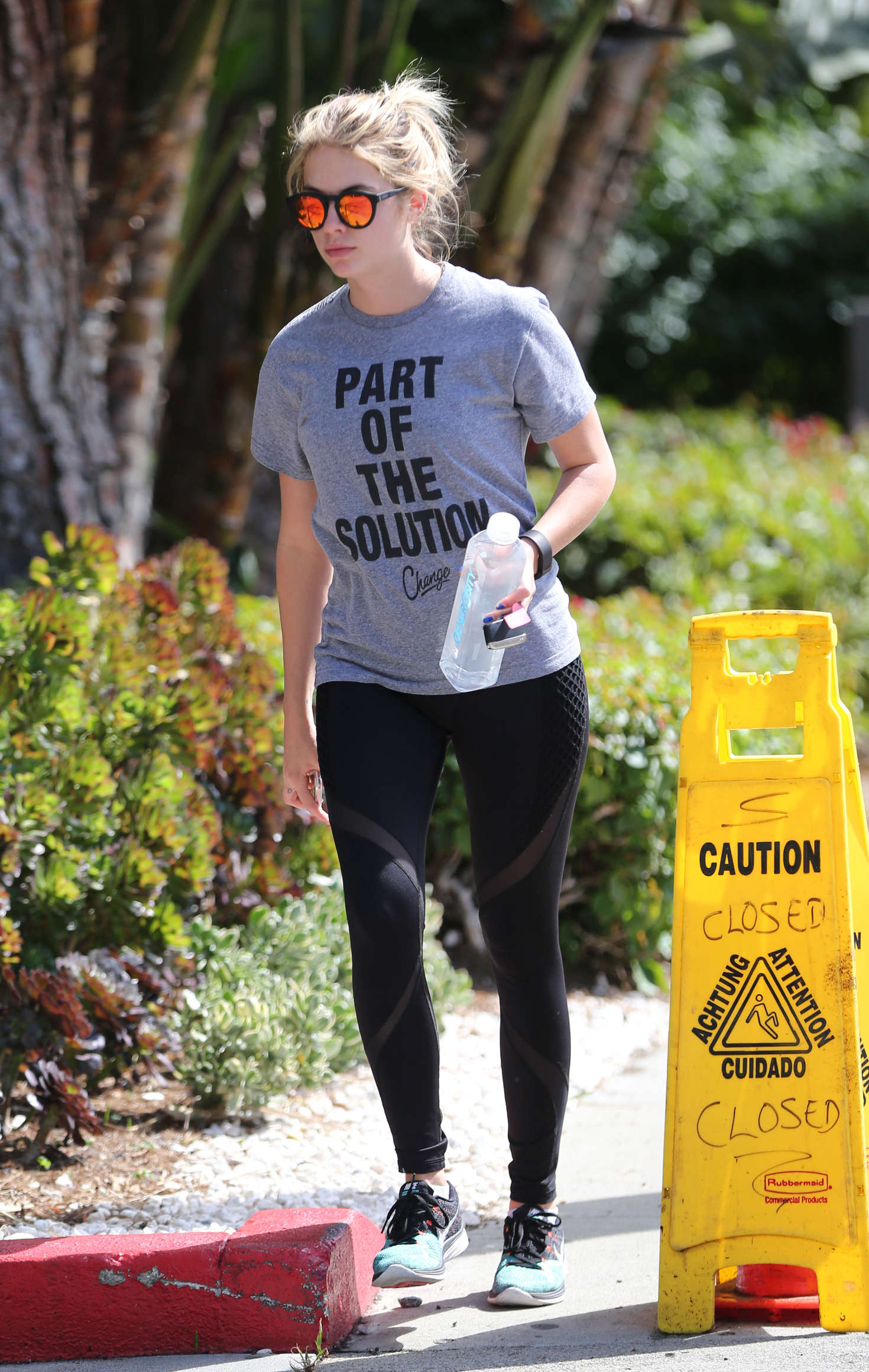 Ashley Benson in Black Spandex out in West Hollywood