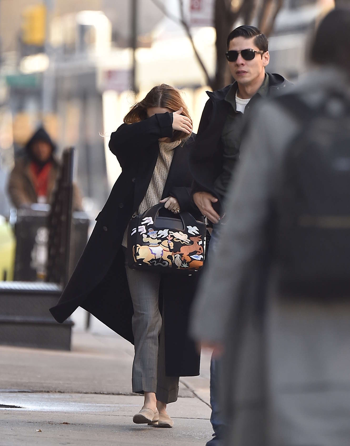 Ashley Olsen in Long Coat out in New York