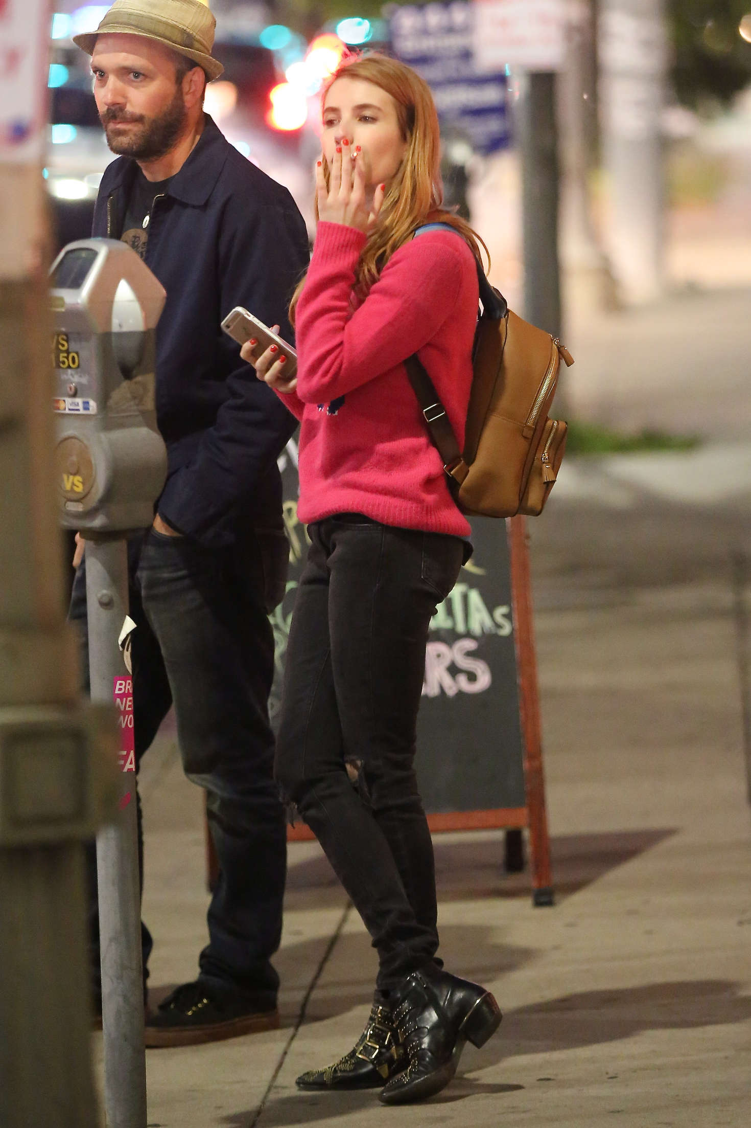 Emma Roberts with some friends out in Los Angeles