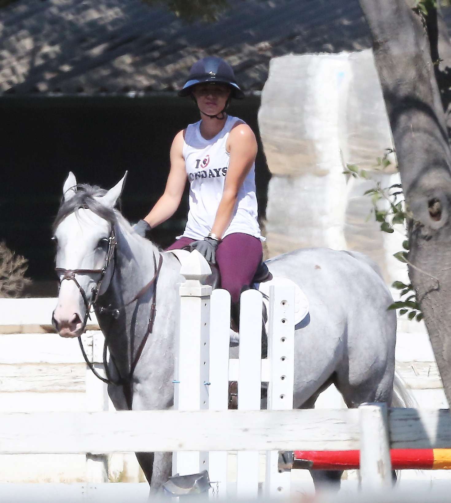 Kaley Cuoco horse riding in Burbank