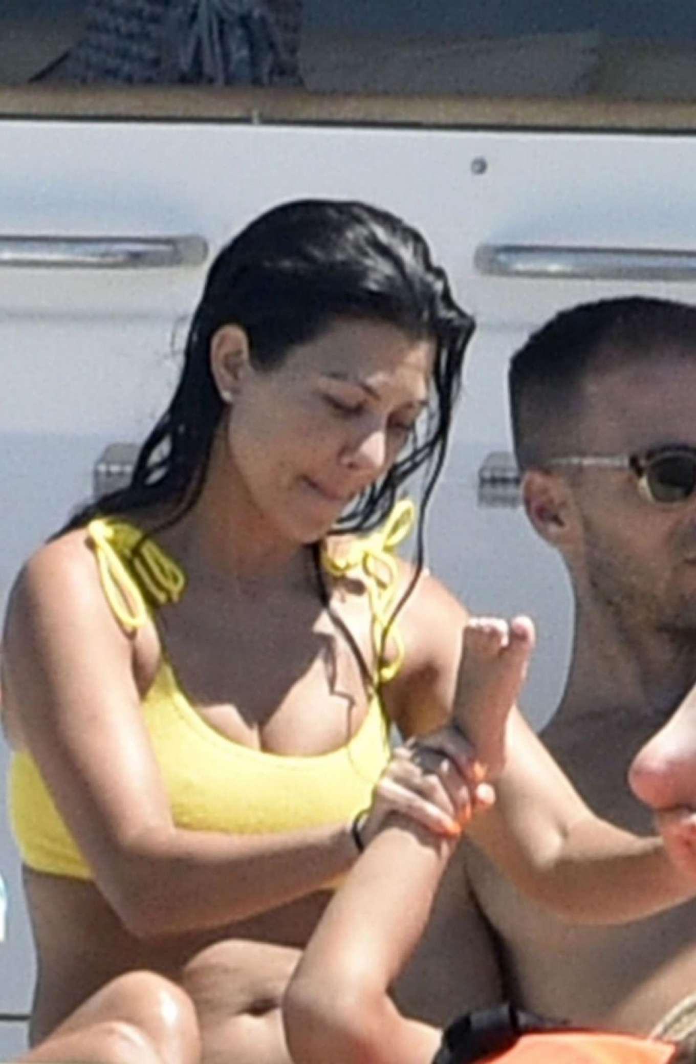 Kourtney Kardashian Kourtney Kardashian In Yellow Bikini