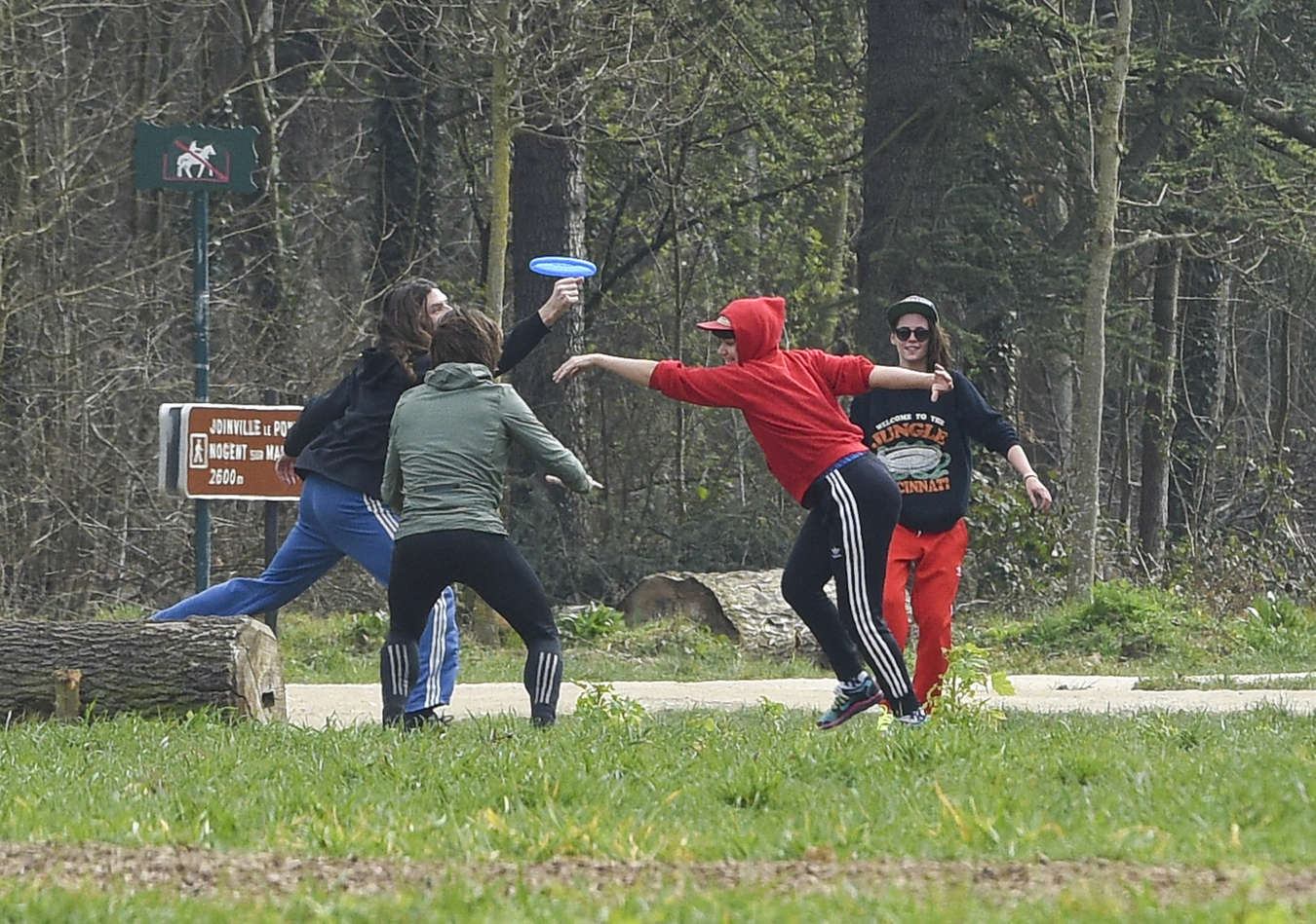 Kristen Stewart with Soko in a park in Paris