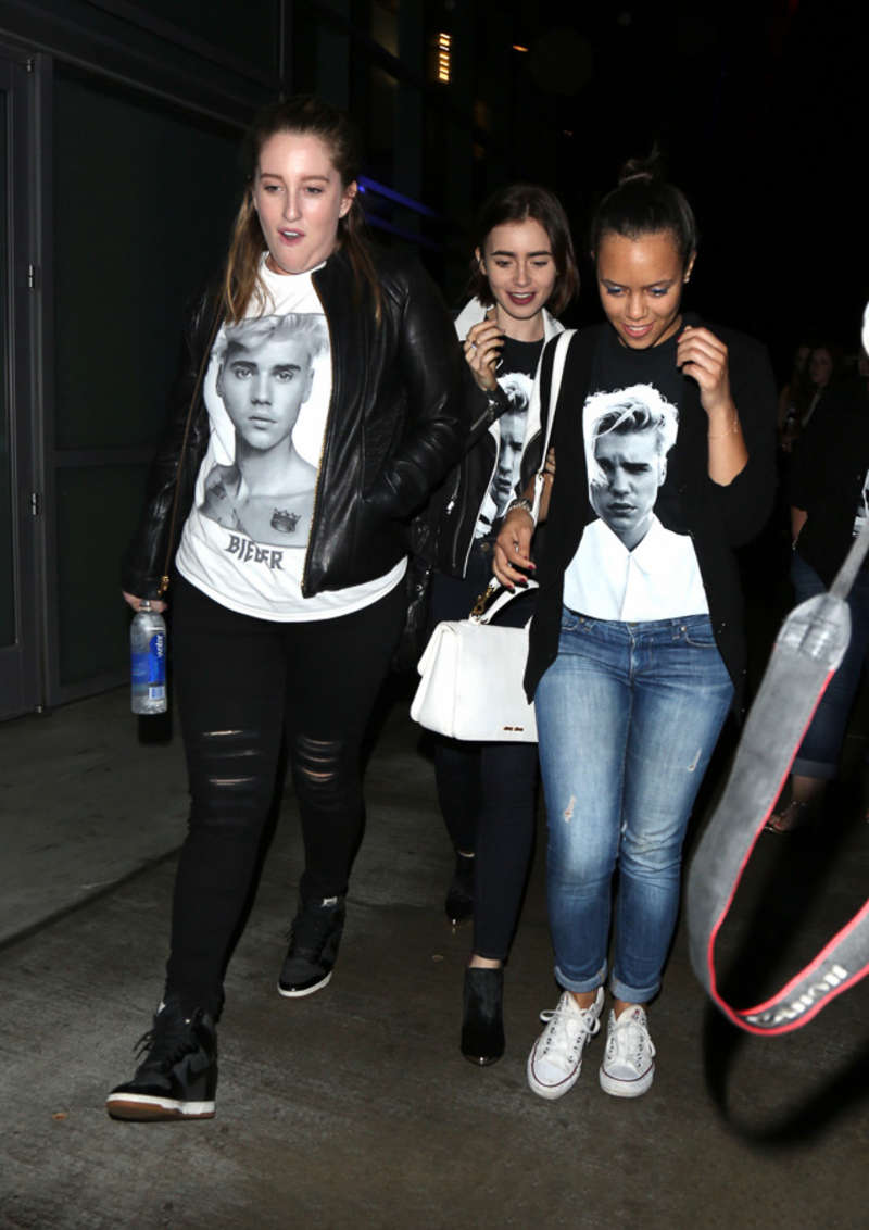 Lily Collins â€“ Attends the Justin Bieber Concert in Los Angeles