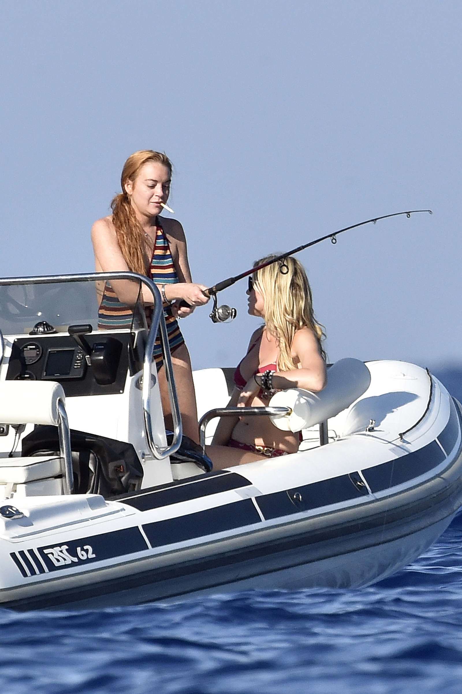 Lindsay Lohan in Swimsuit in Italy