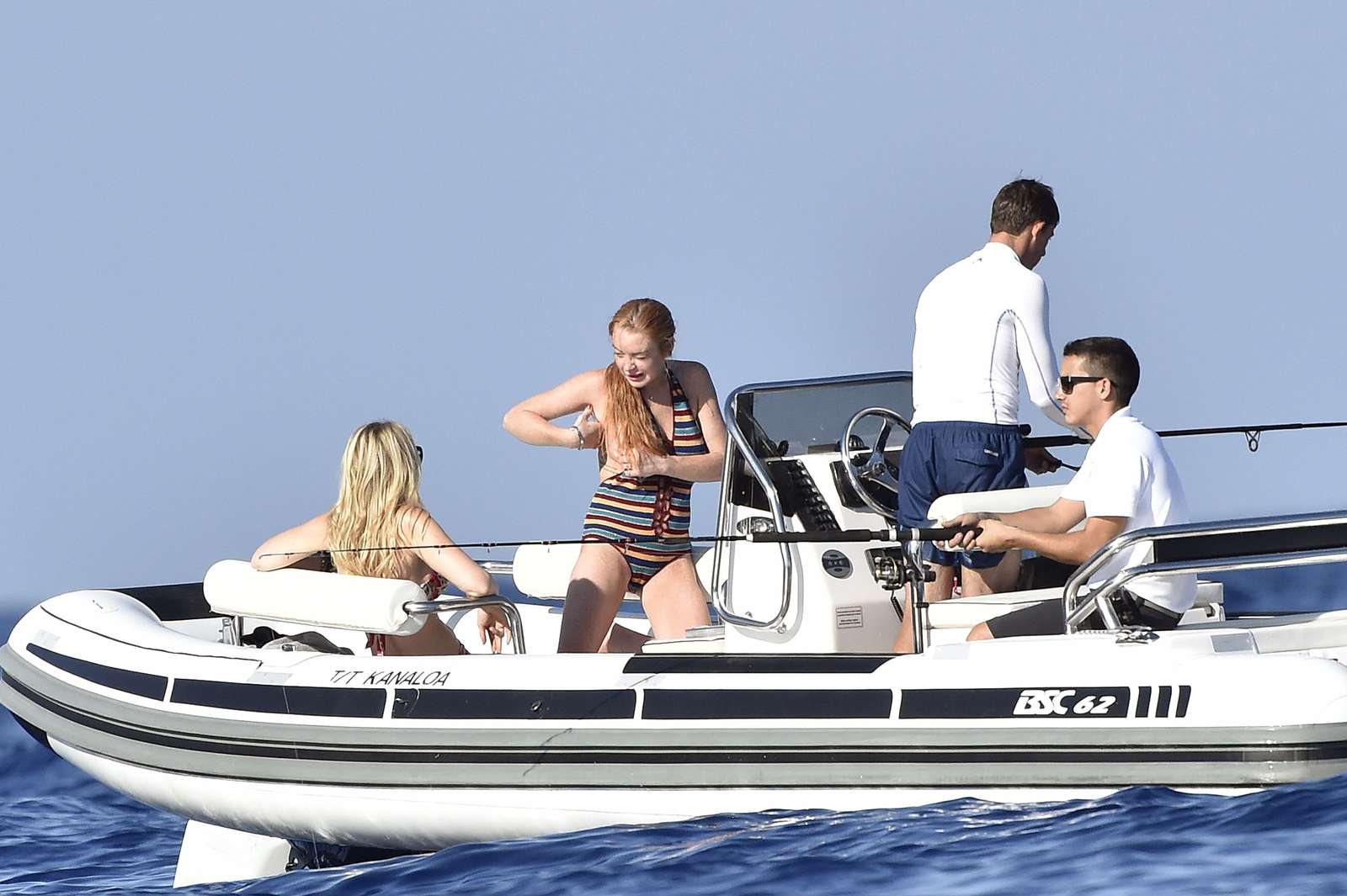 Lindsay Lohan in Swimsuit in Italy