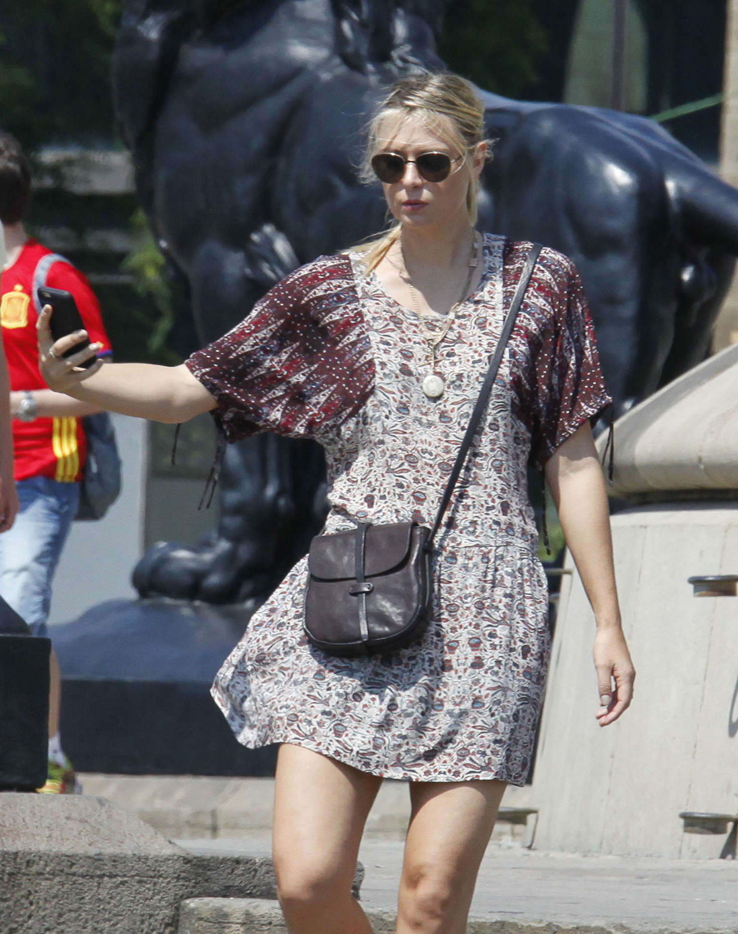 Maria Sharapova in Mini Dress out in Barcelona