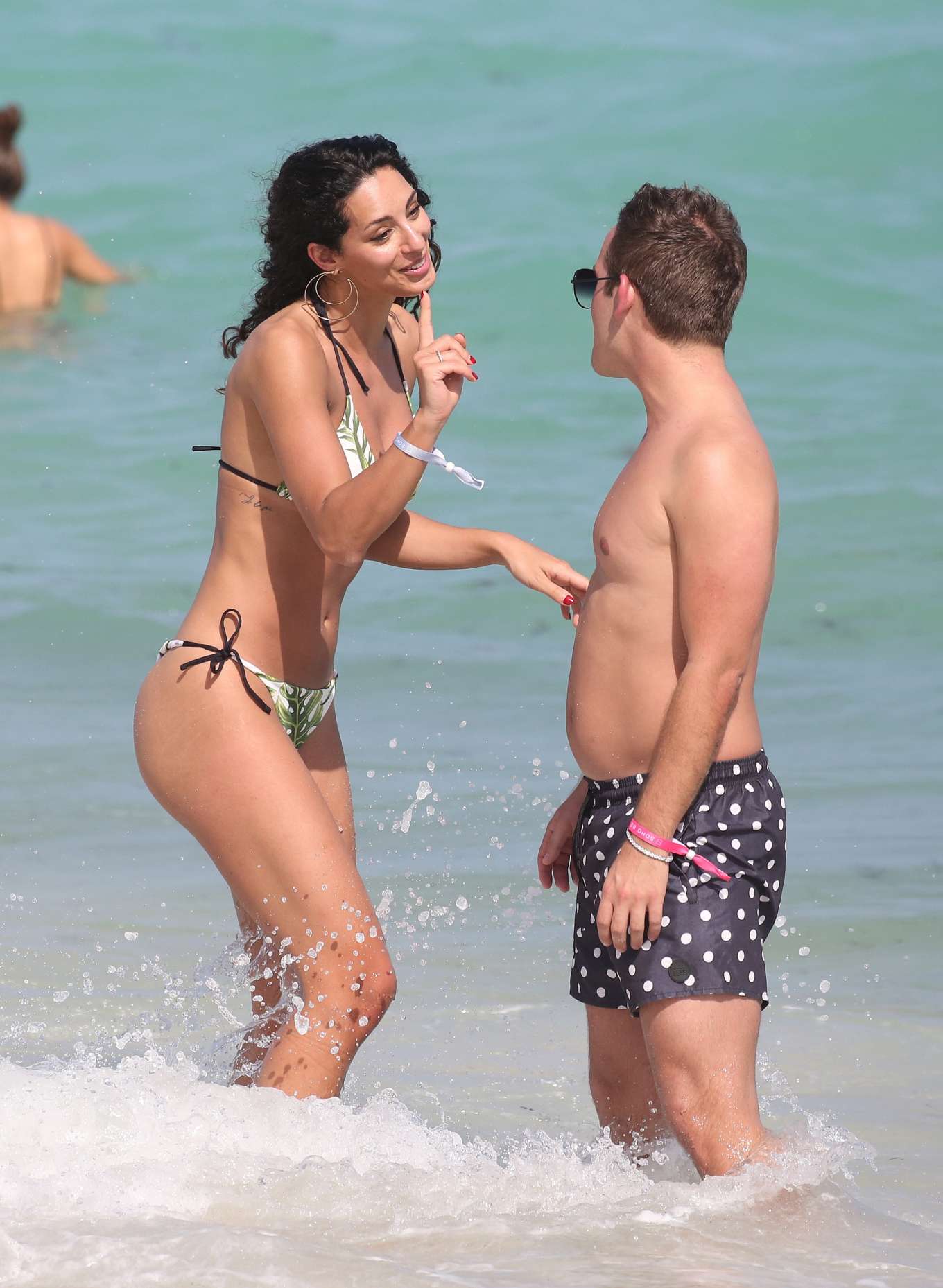 Raffaella Modugno In A Floral Bikini On The Beach In Miami Gotceleb