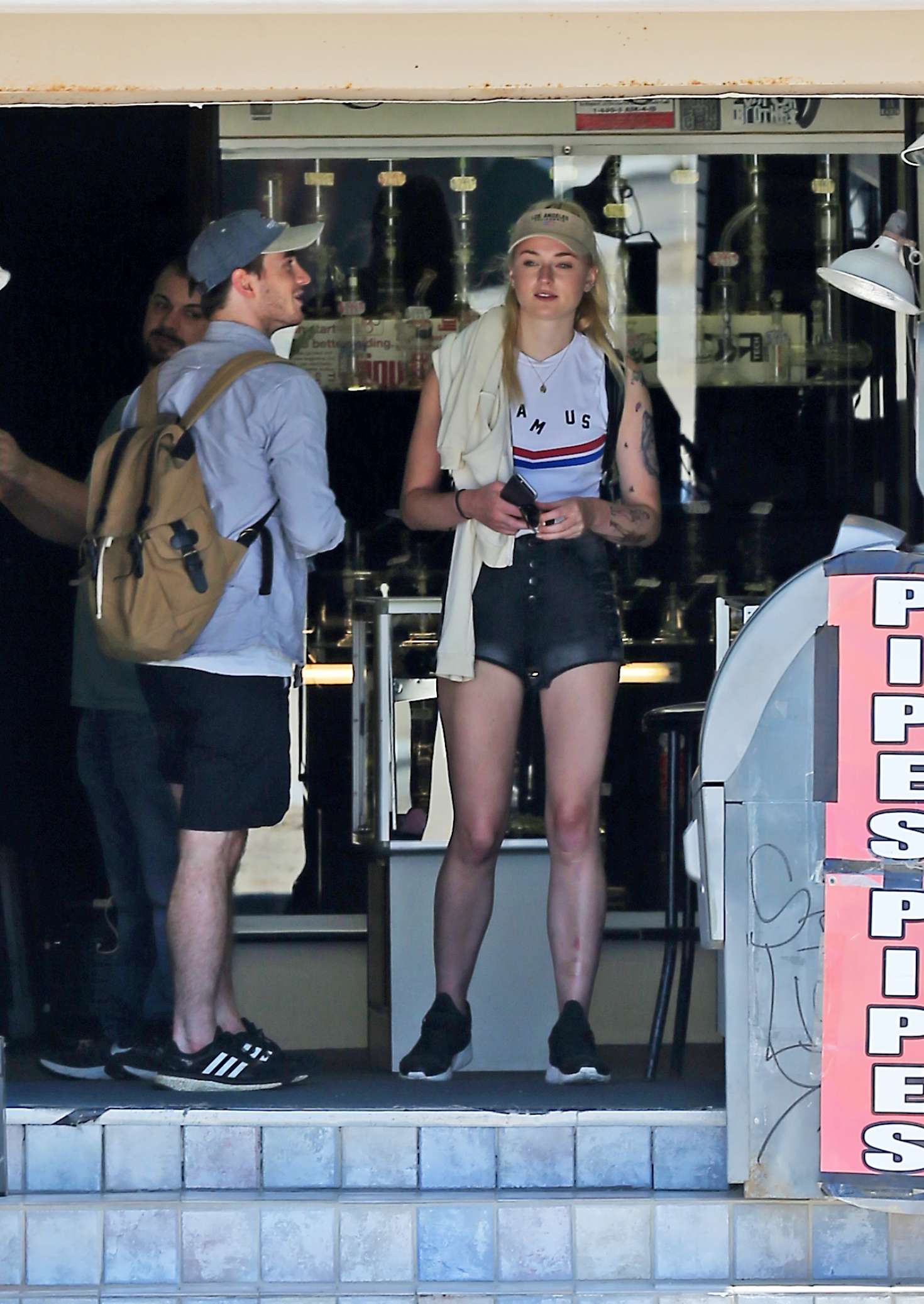 Sophie Turner in Shorts out in Venice Beach