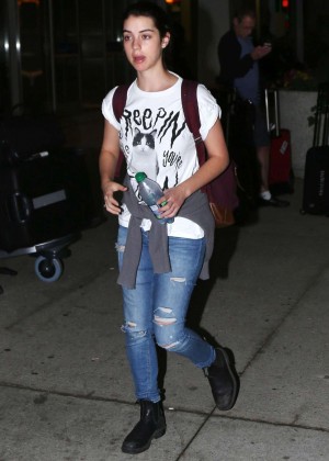Adelaide Kane in Jeans Arriving at Airport in Toronto
