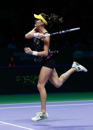 Agnieszka Radwanska at WTA Finals 2014 in Singapore