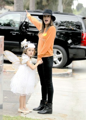 Alessandra Ambrosio - Takes her daughter trick or treating in LA