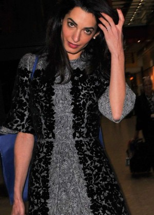 Amal Clooney - Arrives at Heathrow Airport in London