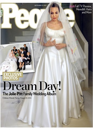 Angelina Jolie - Wedding Dress by Versace in People Magazine (September 2014)