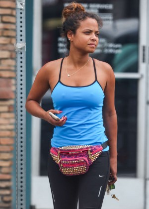 Christina Milian In a Spandex Spotted outside a gym in Sherman Oaks