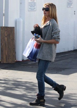 Denise Richards in Jeans Shopping at Fred Segal in West Hollywood