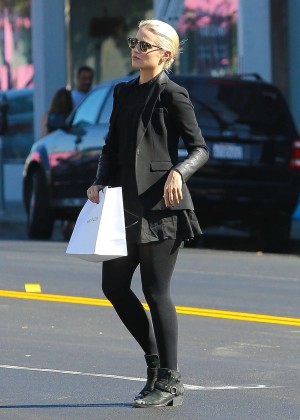 Dianna Agron in Mini Skirt at Marc Jacobs in Beverly Hills