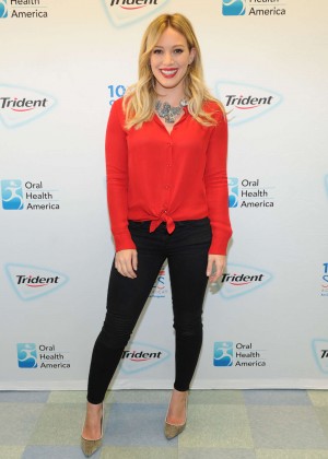 Hilary Duff - Promoting Trident Smiles Across America in NY