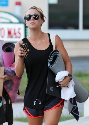 Kaley Cuoco - In Shorts out in Sherman Oaks