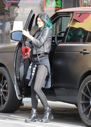 Kylie Jenner in Tights at Jolly Donuts in Canoga Park