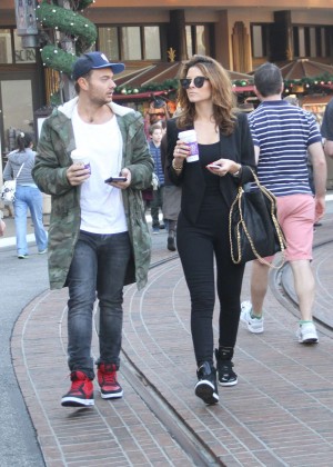 Maria Menounos in Black Tights at The Grove in West Hollywood