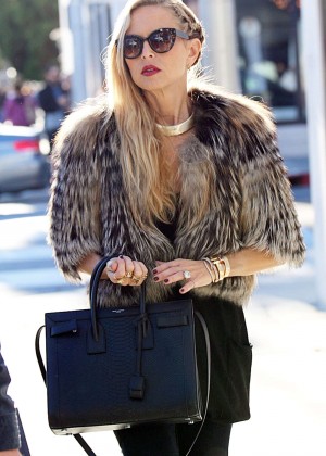 Rachel Zoe in Fur Coat Shopping at The Gap in Los Angeles