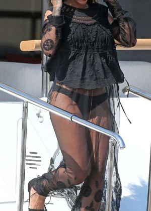 Rihanna out in France