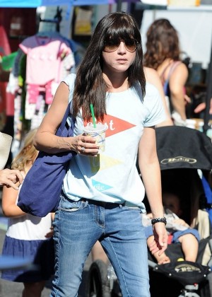 Selma Blair in jeans at a Farmers Market in Studio City