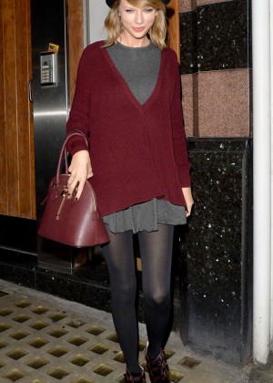 Taylor Swift in Mini Skirt out in London