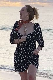 Adele in Mini Dress on the beach in Anguilla