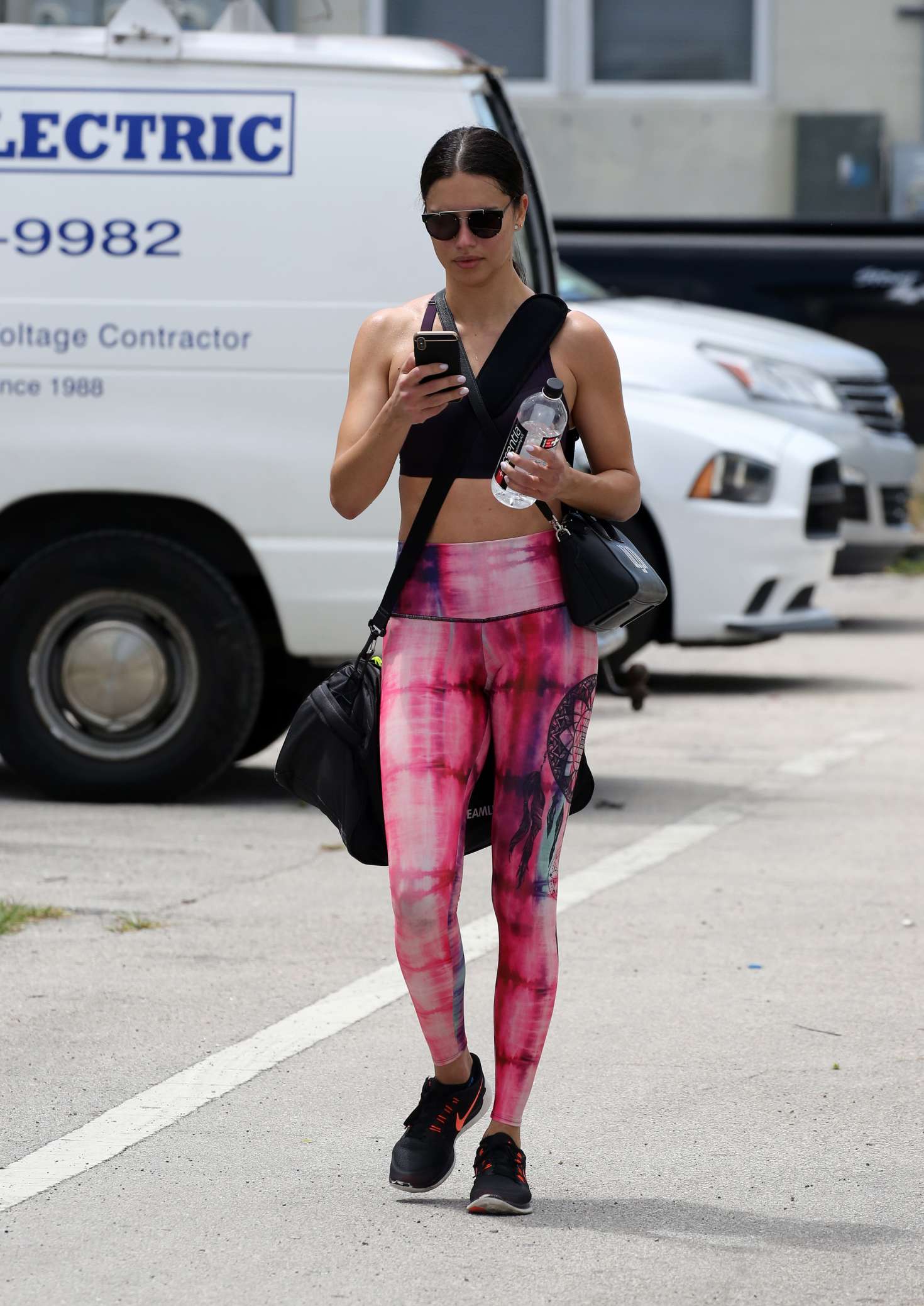 Adriana Lima in Pink Yoga Pants -01 | GotCeleb