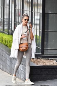 Alessandra Ambrosio - In a gray yoga pants hitting the gym in Brentwood