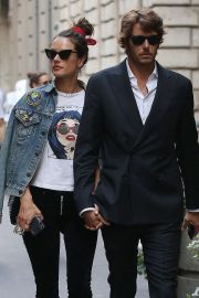 Alessandra Ambrosio with her boyfriend in Milan