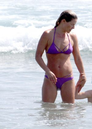 Ali Larter in Purple Bikini on Malibu Beach