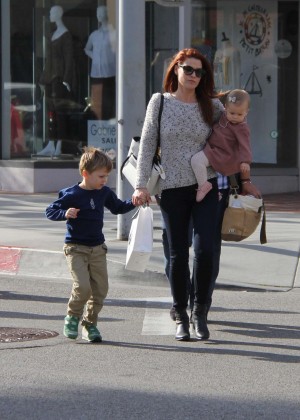 Ali Larter with her children out in Beverly Hills
