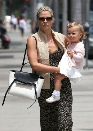 Ali Larter with her daughter out in Beverly Hills