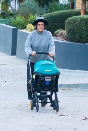 Alia Shawkat - Spotted taking a leisurely stroll with her baby in Los Angeles