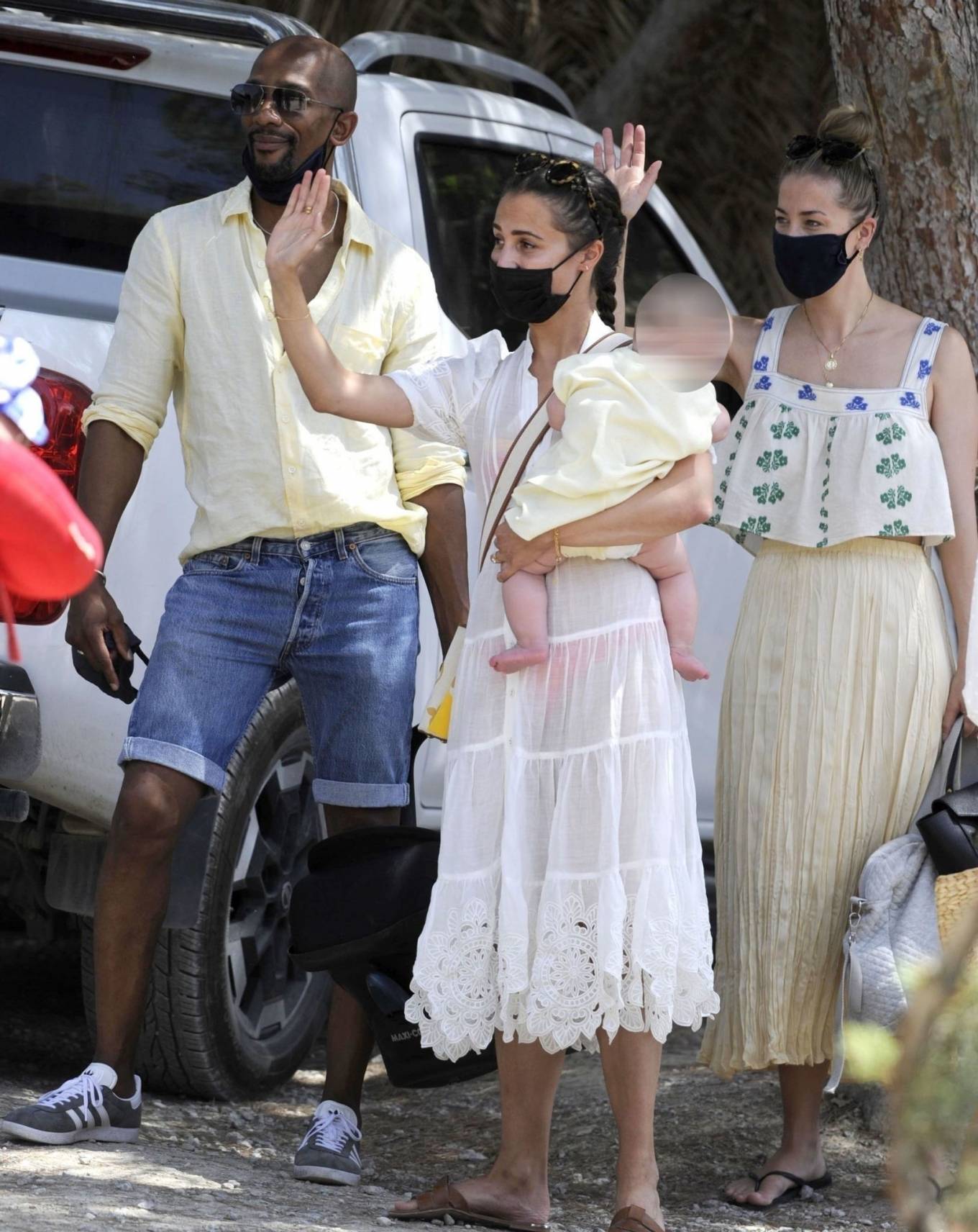 Alicia Vikander - With Michael Fassbender with their baby out in Ibiza ...