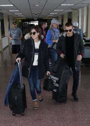 Alison Brie - Arriving at Salt Lake City Airport