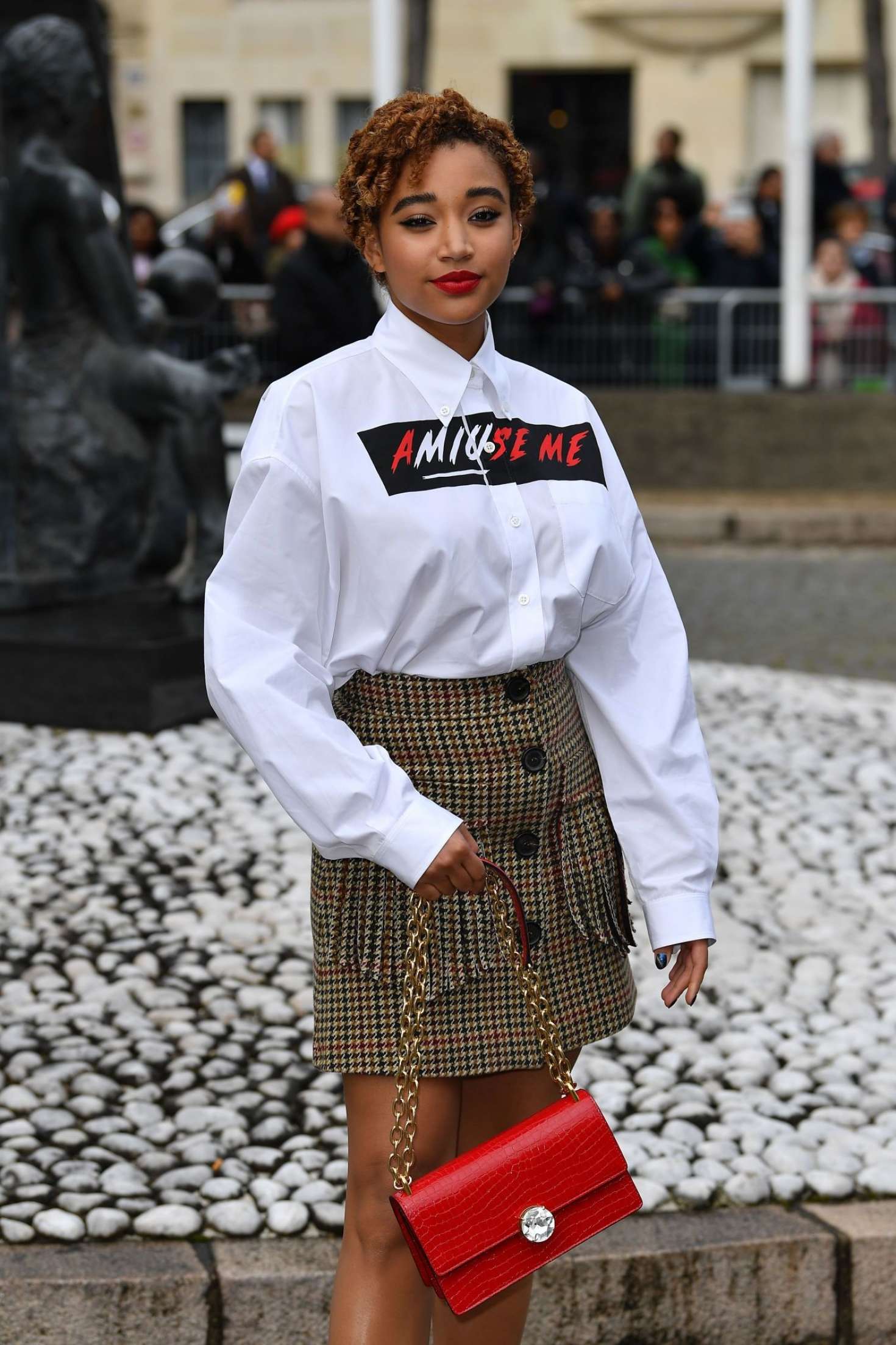 Amandla Stenberg – Outside Miu Miu Show in Paris | GotCeleb