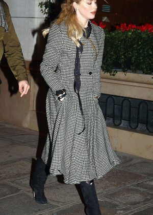 Amber Heard - Leaving the Bristol hotel in Paris