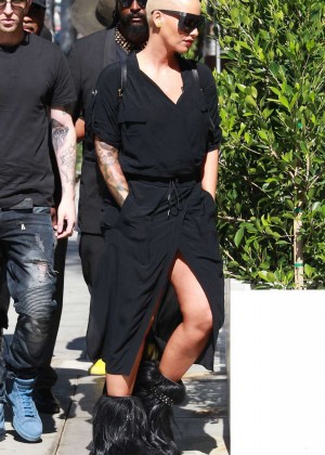 Amber Rose in Black Dress Out in Beverly Hills
