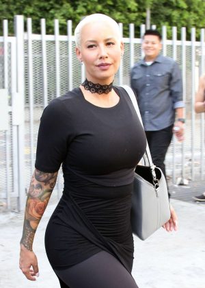 Amber Rose in black outfit out in Los Angeles