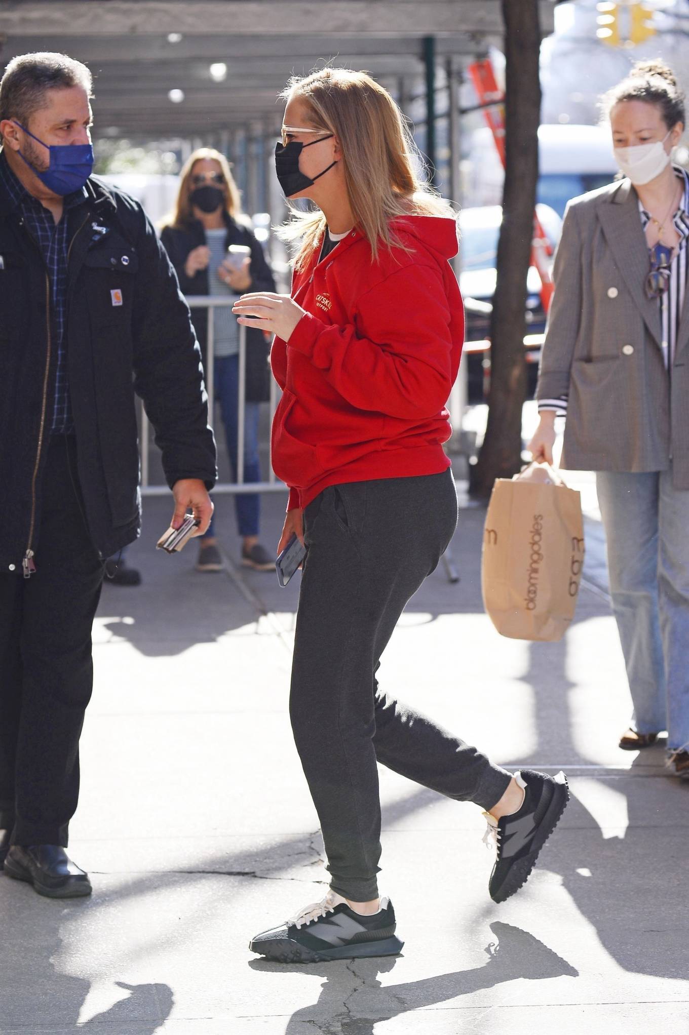 Amy Schumer 2022 : Amy Schumer – In a red Catskill Outpost sweater while out in New York-04